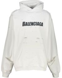Balenciaga - Caps Destroyed Oversize Fit Hoodie - Lyst