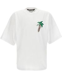 Palm Angels - Sketchy Tree Design Oversized Fit T-Shirt Cotton - Lyst