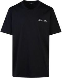 Balmain - Logo Embroidered Loose Fit T-Shirt - Lyst
