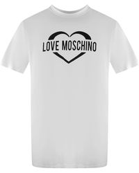 Moschino - Love Bold Heart Logo T-Shirt Cotton - Lyst