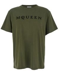 McQueen - Flocked Logo T-Shirt - Lyst