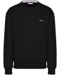 Valentino Black Cotton Blend Sweatshirt 関税送料込み Valentino Logo-print Cotton-blend Sweatshirt in Black for