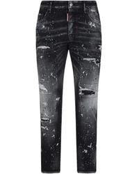 DSquared² - Paint Splatter Rhinestone Skater Jeans - Lyst