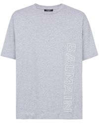 Balmain - Vertical Embossed Logo T-Shirt - Lyst