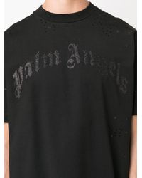 Palm Angels Glitter Logo Classic Oversize T-shirt in Black for Men 
