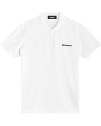 DSquared² - Logo Print Piqué Polo Shirt - Lyst