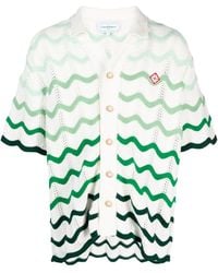 Casablancabrand - Gradient Wave Crochet Texture Shirt - Lyst