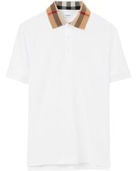 Burberry - Vintage Check Print Collar Polo Shirt - Lyst