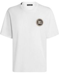 Dolce & Gabbana - Dolce & Gabbana Cotton Logo Patch T-Shirt - Lyst