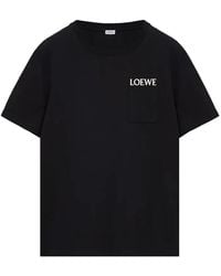 Loewe - Pocket Embroidered Logo T-Shirt - Lyst