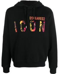 DSquared² - Icon-Print Hooded Sweatshirt - Lyst