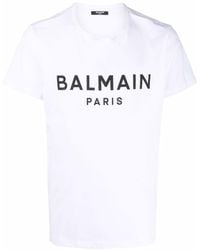 Balmain - Paris Print Logo T-Shirt - Lyst