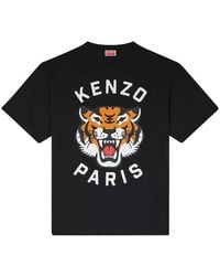 KENZO - Lucky Tiger Printed Oversized T-Shirt - Lyst