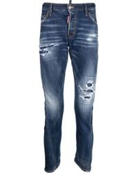 DSquared² - 1964 Patch Distressed Slim Jeans Denim - Lyst