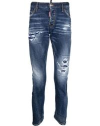 DSquared² - 1964 Patch Distressed Slim Jeans Denim - Lyst
