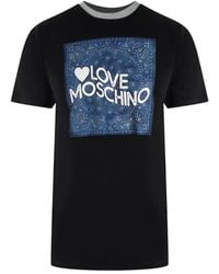 Love Moschino - Paisley Print Logo T-Shirt - Lyst