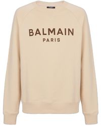 Balmain - Paris Logo Print Sweatshirt - Lyst