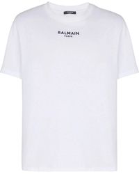 Balmain - Paris Small Embroidered Logo T-Shirt - Lyst
