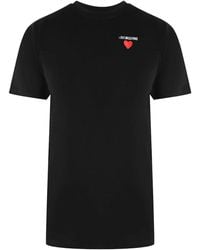 Love Moschino - Small Heart Logo T-Shirt - Lyst