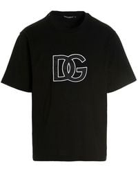 Dolce & Gabbana - Detailed Dg Embroidered Logo T-Shirt - Lyst