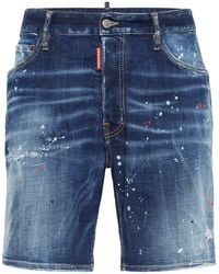 DSquared² - Paint Splatter Jean Shorts - Lyst