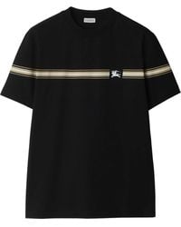 Burberry - Striped Equestrian Knight Logo T-Shirt - Lyst