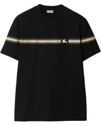 Burberry - Striped Equestrian Knight Logo T-Shirt - Lyst