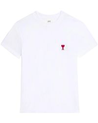 Ami Paris - Ami De Coeur Embroidered Logo T-Shirt - Lyst