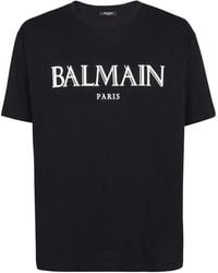 Balmain - Oversized T-Shirt With Rubber Roman Logo - Lyst