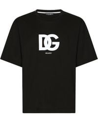 Dolce & Gabbana - Dg Milano Logo Print T-Shirt - Lyst
