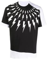 Neil Barrett - Lightning Bolt Printed T-Shirt - Lyst