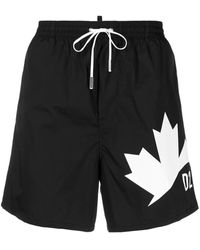 DSquared² - Maple Leaf Print Swim Shorts - Lyst