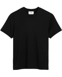 Ami Paris - Ami De Coeur Motif Embroidered Logo T-Shirt - Lyst