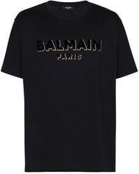 Balmain - T-Shirt With Application - Lyst