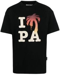 Palm Angels - I Love Pa Logo Printed T-Shirt - Lyst