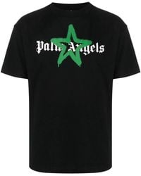 Palm Angels - Star Sprayed Logo-Print T-Shirt - Lyst