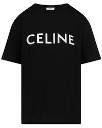 Celine - Loose Cotton Jersey T-shirt Black - Lyst