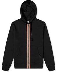 Burberry - Stripe Detail Zipped Hoodie - Lyst
