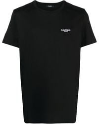 Balmain - Flocked Logo T-shirt - Lyst