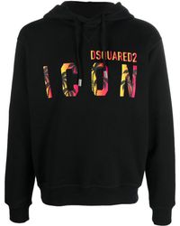 DSquared² - Icon-print Hooded Sweatshirt - Lyst