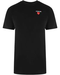 Love Moschino - Small Heart Logo T-Shirt - Lyst