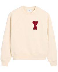 Ami Paris - Ami De Coeur Embroidered Patch Sweatshirt - Lyst