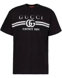 Gucci - Interlocking Blur Logo T-Shirt - Lyst
