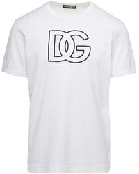 Dolce & Gabbana - Detailed Dg Embroidered Logo T-Shirt - Lyst