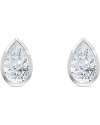 The Diamond Store - Bezel Set 2.00Ct Pear Cut Lab Diamond Stud Earrings - Lyst
