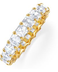 The Diamond Store - Elisa Diamond Eternity Ring Asscher Cut 7Ct Vvs 18K Size O-W - Lyst