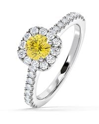 The Diamond Store - Elizabeth Lab Diamond 1.00Ct Halo Ring - Lyst