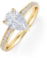 The Diamond Store - Origin 1.25Ct Pear Cut Lab Diamond Solitaire Engagement Ring With Side Stones - Lyst