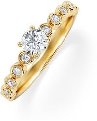 The Diamond Store - Entwine 0.30Ct Round Cut Lab Diamond Solitaire Engagement Ring With Side Stones - Lyst
