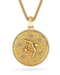 The Diamond Store - Zodiac Sagittarius Necklace Medallion Lab Grown 0.02Ct - Lyst